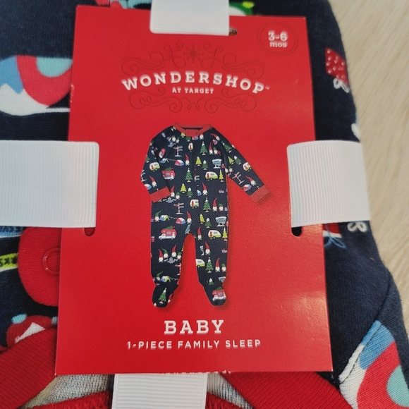 NWT Wondershop Baby Holiday Gnome Print Footed Pajama Navy Size 3-6M - Picture 5 of 8